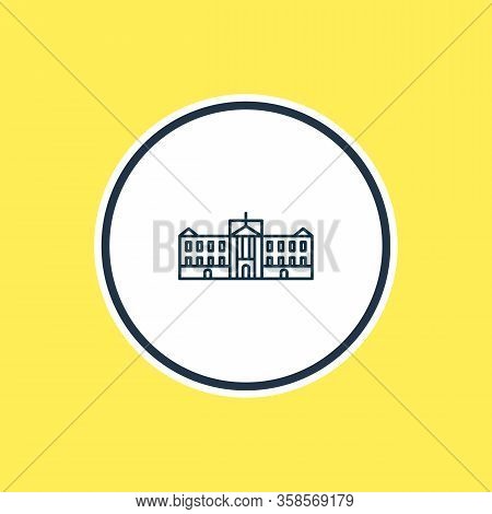 Vector Illustration Of Buckingham Palace Icon Line. Beautiful World Landmarks Element Also Can Be Us