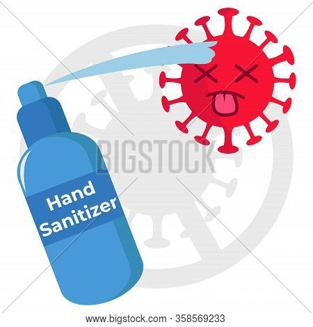 Simple Vector Illustration Of Hand Sanitizer Exterminate The Viruses