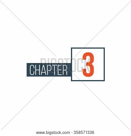 Chapter 3 Design Template, Can Be Used For Books Design Or Tabs. Stock Vector Illustration Isolated 