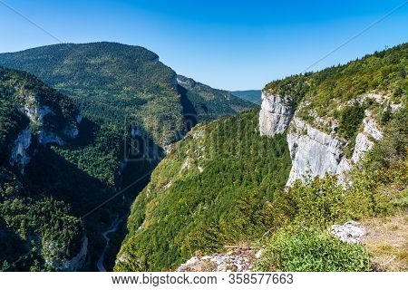 Gorges De La Bourne, The Bourne Canyon Near Villard De Lans, Vercors In France, Europe