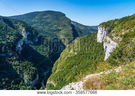 Gorges De La Bourne, The Bourne Canyon Near Villard De Lans, Vercors In France, Europe