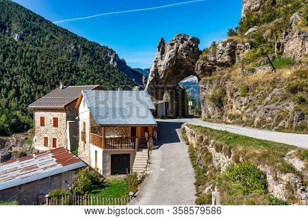 Panoramic View Of The Mercantour National Park Near Valberg, French Alps, France In Europe