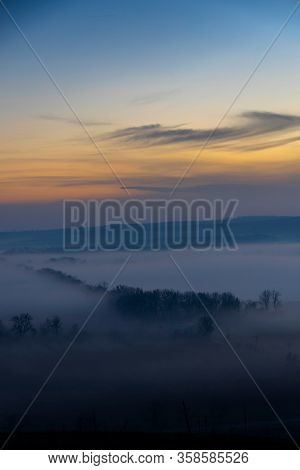 sunset over Palava, Southern Moravia, Czech Republic