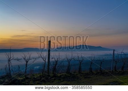 sunset over Palava, Southern Moravia, Czech Republic