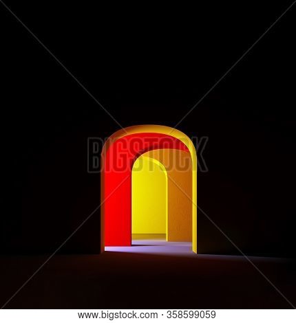 Abstract Architectural Minimal Background, Arch Niche Exerior. Copy Space. Premium Design Book Cover