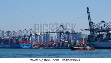Kwai Tsing, Hong Kong 29 November 2019:  Kwai Tsing Container Terminals