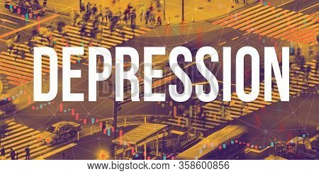 Depression Theme With A Busy City Intersection