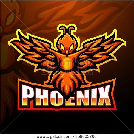 Vector Illustration Of Phoenix Mascot Esport Logo Design