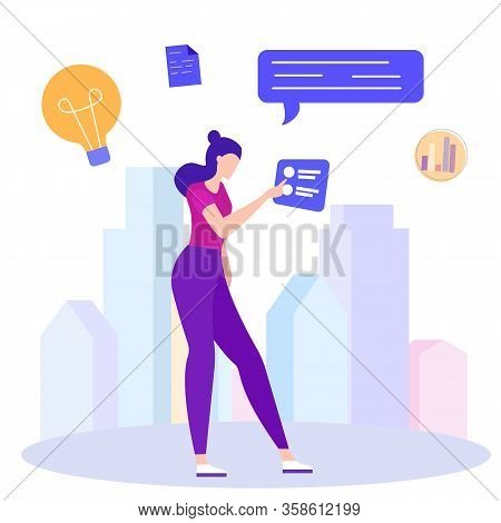 Idea Generation. Creating Business Ideas. New Technologies. Vector Illustration. Turn Into Reality T
