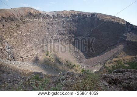 Vesuvio National Park. View Of The Volcano.