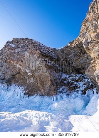 One Of The Rocks Of Cape Sagan-khushun Or Three Brothers, Olkhon Island, Lake Baikal, Russia