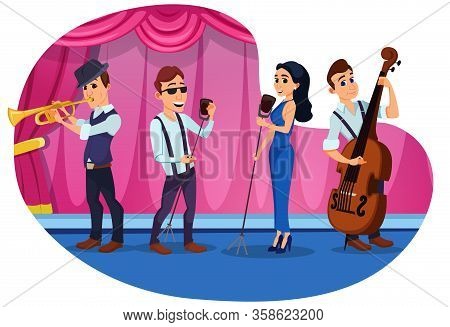 Advertising Flyer Popular Musician Jazz Fest. Artists Make Event Interesting For Sponsor. Luxurious 