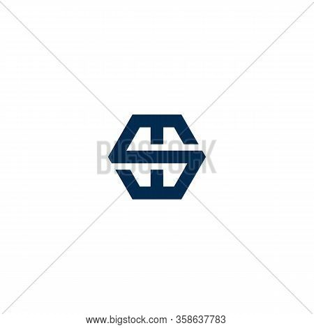 Initials Letters Swm Hexagon Shape Logo Design Vectors