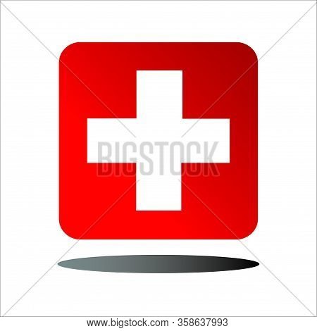 Medical Care Icon. Red Medical Care Icon For Web Design Isolated On White Background.