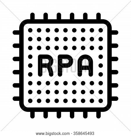 Rpa Chip Icon Vector. Rpa Chip Sign. Isolated Contour Symbol Illustration