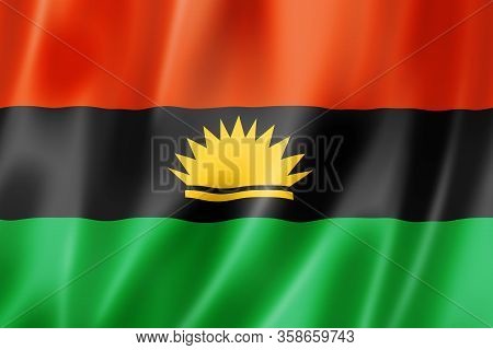 Biafra Ethnic Flag, Africa. 3d Illustration Render