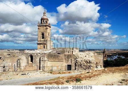 Medieval Town Wall And Santa Maria Church Bell Tower, Medina Sidonia, Cadiz Province; Andalucia, Spa