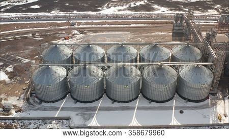 Grain Cooperative. Industrial Elevator For Grain Storage.