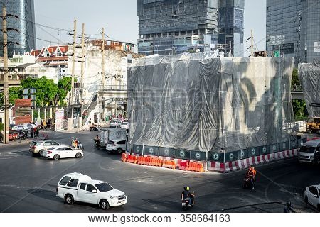 Cars On Busy Road In The City With Traffic Jam
