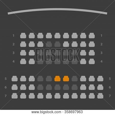 Cinema Seats Booking Online Ui Dark Gray Color Design Scheme Or Film Theatre Vip Places Reservation 