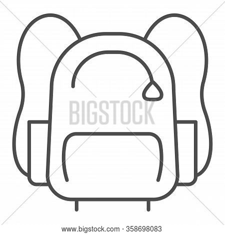 Sports Backpack Line And Solid Icon. Sportsman Daypack Bag With Handles Symbol, Outline Style Pictog