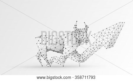 Bull Market Trend, Growth Arrow. Stock Exchange And Concept Of A Trading Chart. Low Poly, Wireframe 
