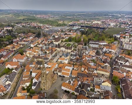 Beautiful Flight On A Quadcopter In Bad Durkheim. View Of The Salinarium. Germany.