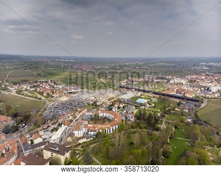 Beautiful Flight On A Quadcopter In Bad Durkheim. View Of The Salinarium. Germany.