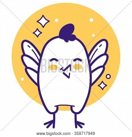 Stylized Cute Chicks Icon. Easter Vector Set