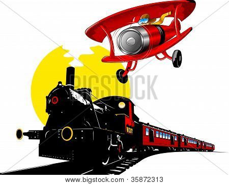 Tog og fly