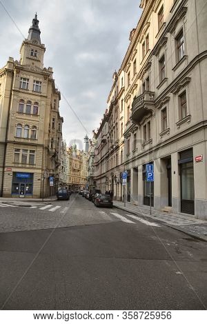 Prague, Czech Republic-17 Of March 2020:
Empty Maiselova Street