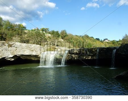 Waterfall And Cave The Zarecki Krov On The Pazincica River - Pazin, Croatia