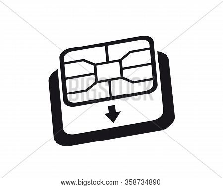 Esim To Nano Sim Card Adapter Icon. Phone Sim-card Converter Symbol.