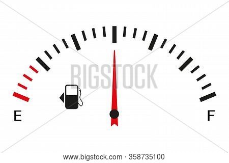 The Fuel Sensor Is Horizontal. Flat Style. Isolated On White Background. Vector Illustration