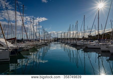 Marina Degli Aregai. Marina. Vacation Spot In Santo Stefano Al Mare. Liguria Italy.