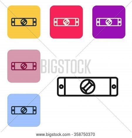 Black Line Construction Bubble Level Icon Isolated On White Background. Waterpas, Measuring Instrume