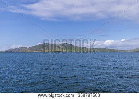 Beautiful Aerial View Of Beginish Island. Locations Worth Visiting On The Wild Atlantic Way. Scenic 