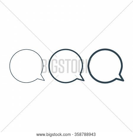 Linear Chat Or Speech Bubbles Icon Set Linear Design. Communication Symbol For Your Web Site Design,