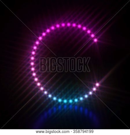 Pink Blue Dot Light Font Letter C 3d Render Illustration Isolated On Black