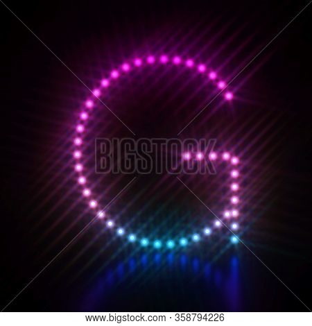 Pink Blue Dot Light Font Letter G 3d Render Illustration Isolated On Black