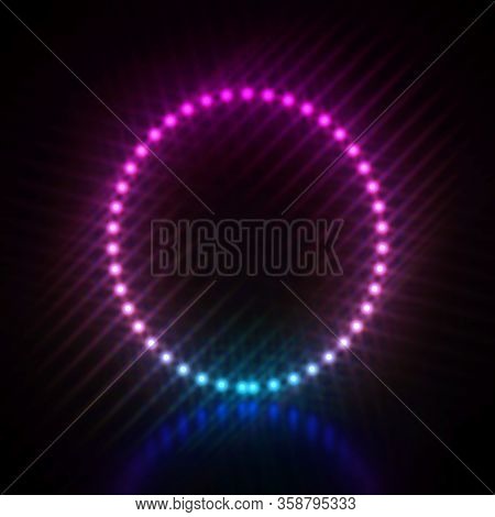 Pink Blue Dot Light Font Letter O 3d Render Illustration Isolated On Black
