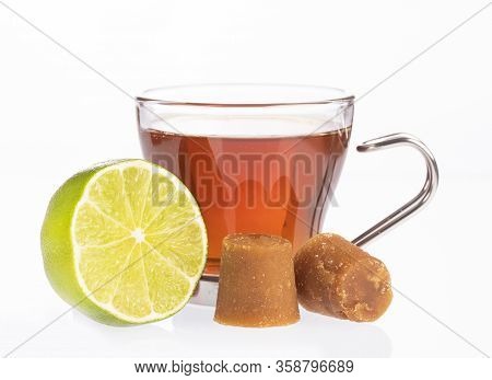 Fresh Homemade Aguapanela, Agua De Panela Or Aguadulce, A Popular Latin American Sweet Drink Made Of
