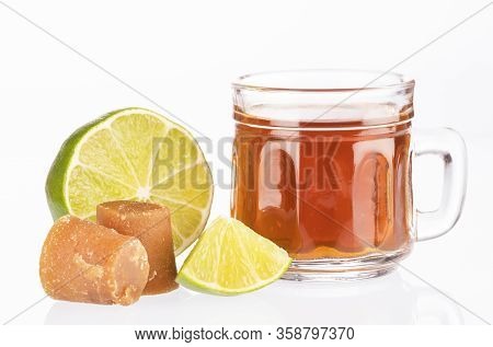 Fresh Homemade Aguapanela, Agua De Panela Or Aguadulce, A Popular Latin American Sweet Drink Made Of