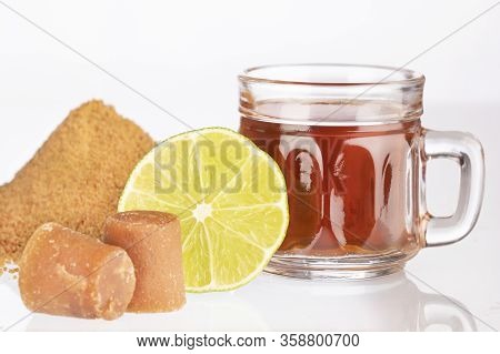 Fresh Homemade Aguapanela, Agua De Panela Or Aguadulce, A Popular Latin American Sweet Drink Made Of