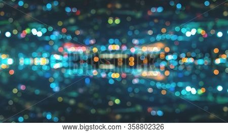 Blurred Abstract Bokeh Background Of San Francisco City Lights At Night