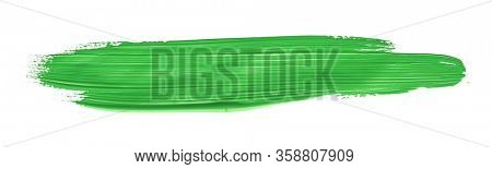 Green chroma brush stroke paiting over isolated background, canvas watercolor texture 