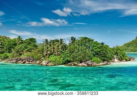Overlook of Seychelles landscape at Mahe island