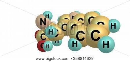 Tryptophan Molecular Structure Isolated On White