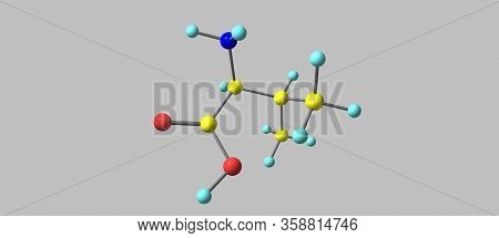 Valine Or Val An Amino Acid That Is Used In The Biosynthesis Of Proteins. 3d Illustration