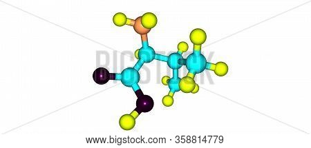 Valine Molecular Structure Isolated On White